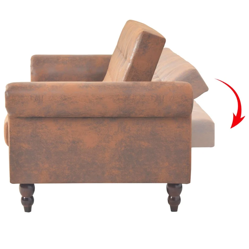 2-Sitzer Schlafsofa Sofa Kunstwildleder Bettsofa 196x82cm