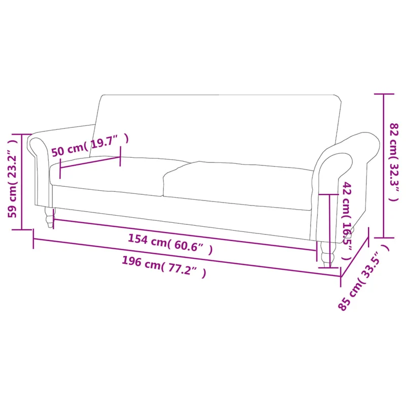 2-Sitzer Schlafsofa Sofa Kunstwildleder Bettsofa 196x82cm