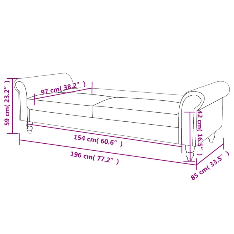 2-Sitzer Schlafsofa Sofa Kunstwildleder Bettsofa 196x82cm