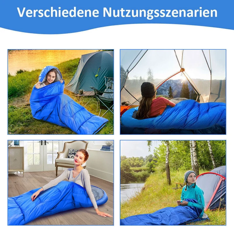 2X Schlafsack Mumienschlafsack Sack Outdoor Camping Winter 210x75cm