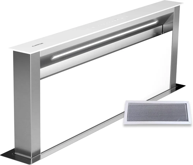 Klarstein Dunstabzugshaube, 714 m3/h, 52 dB, Küchenhaube, LED-Beleuchtung, Touch-Bedienung, Edelstahl, Touch-Bedienfeld, Klarstein Royal Flush Eco