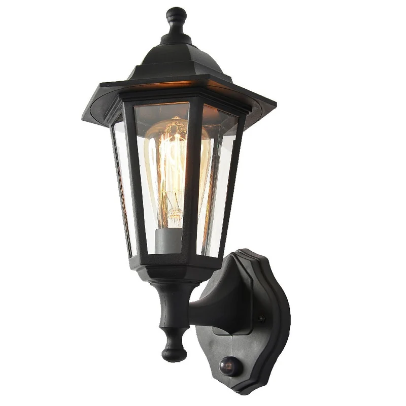 Skanto | Schwarze Vintage Außenlaterne mit PIR