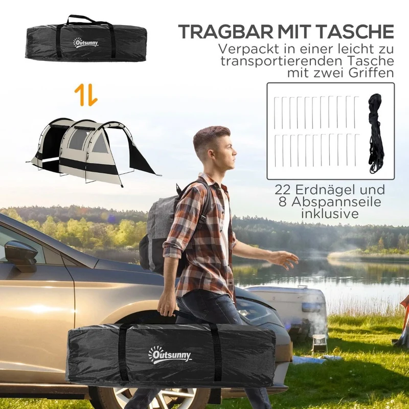 Tunnelzelt Campingzelt für 5 Personen Garten Zelt Campen Outdoor