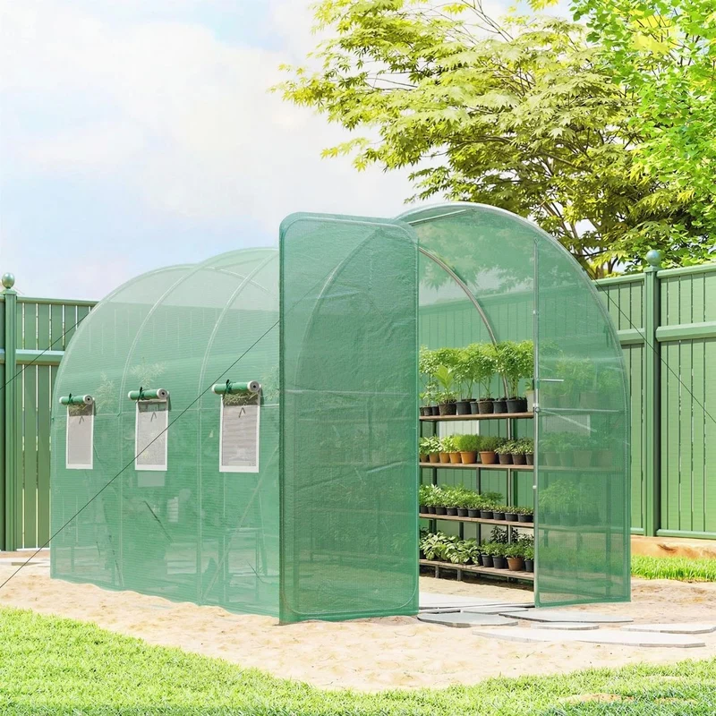 Gewächshaus 3x2x2m Foliengewächshaus Gartenhaus Pflanzenhaus Pflanzen
