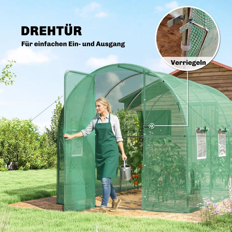 Gewächshaus 3x2x2m Foliengewächshaus Gartenhaus Pflanzenhaus Pflanzen