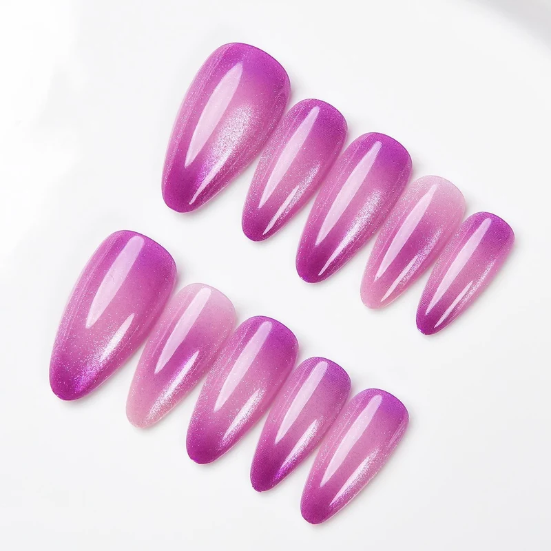 Stiletto-förmiger Press-On-Nagelset mit Ombre-Finish