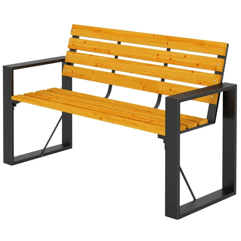 Gartenbank 2 Sitzer Holzbank Lamelldesign Sitzbank