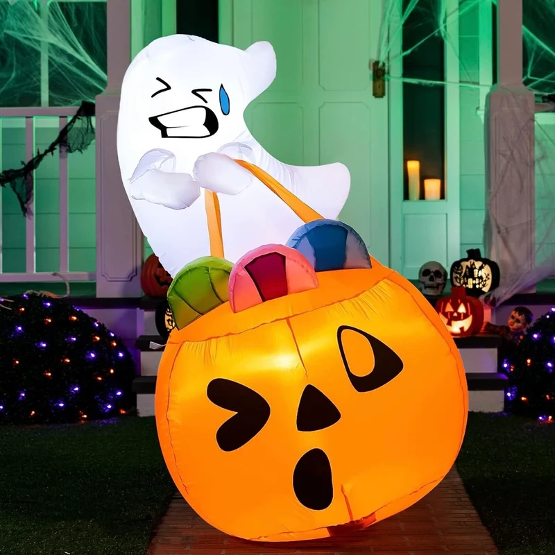 Aufblasbare Halloween Geisterdeko Süßigkeiten-Tasche Deko Geist