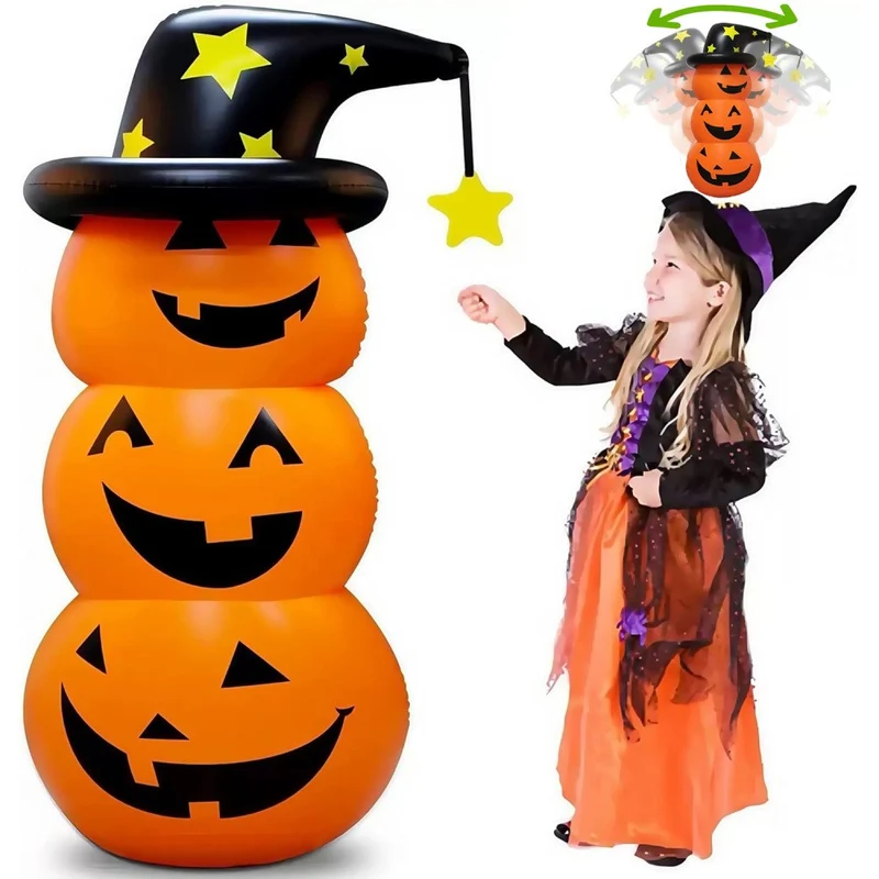 XXL Aufblasbarer LED Kürbis 140cm Beleuchtung Halloween Dekoration Garten