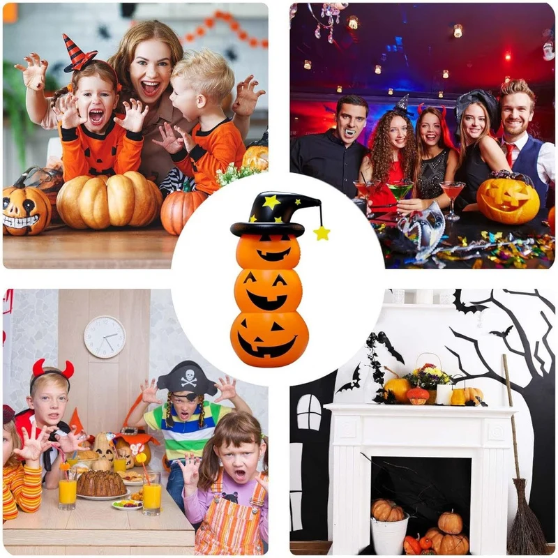 XXL Aufblasbarer LED Kürbis 140cm Beleuchtung Halloween Dekoration Garten