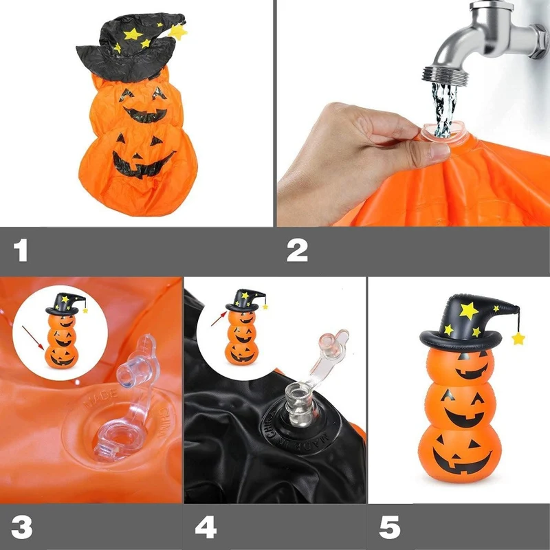 XXL Aufblasbarer LED Kürbis 140cm Beleuchtung Halloween Dekoration Garten