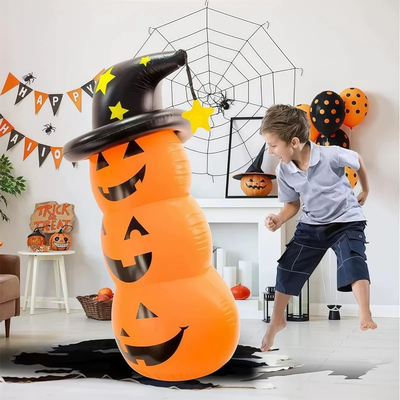 XXL Aufblasbarer LED Kürbis 140cm Beleuchtung Halloween Dekoration Garten