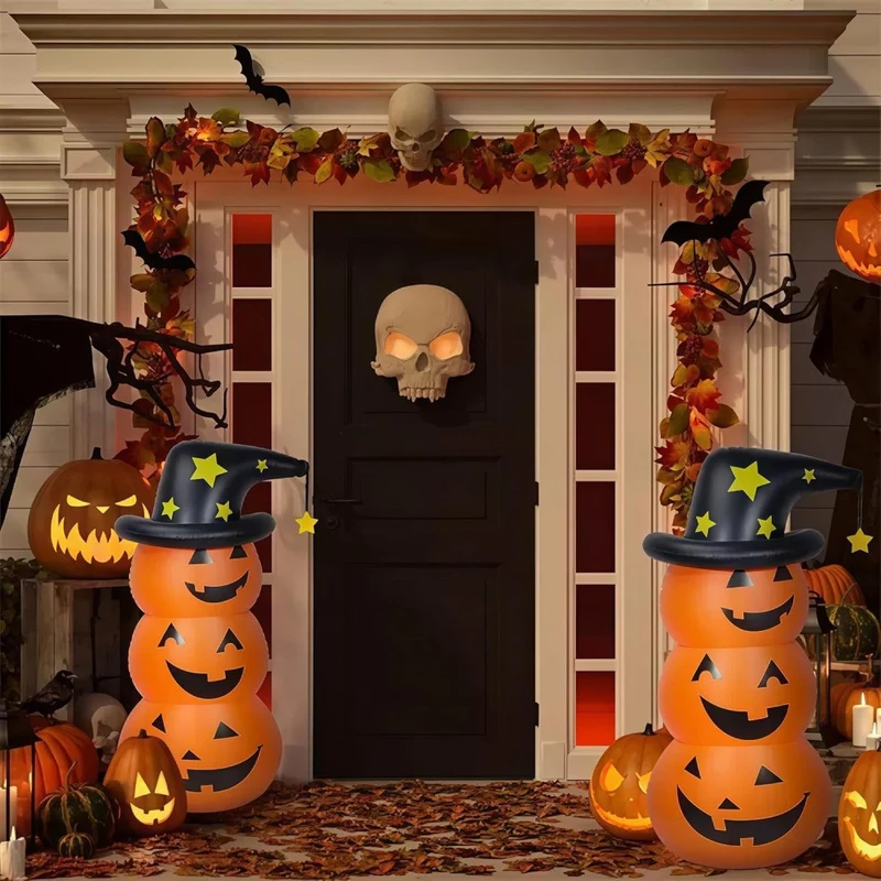 XXL Aufblasbarer LED Kürbis 140cm Beleuchtung Halloween Dekoration Garten