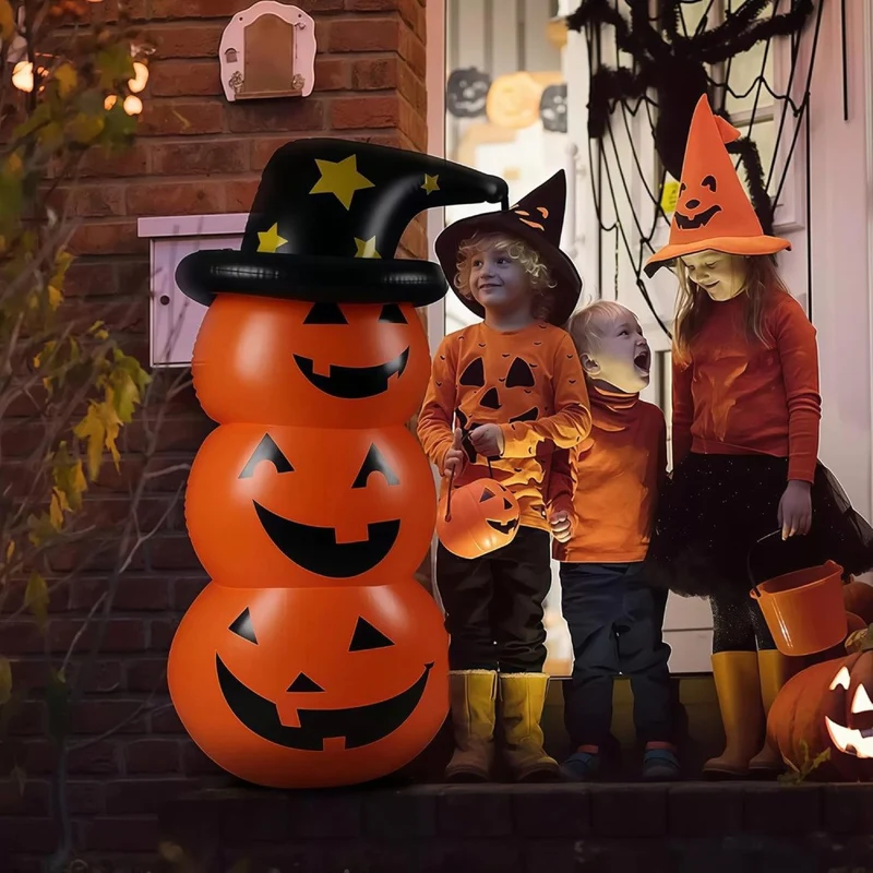 XXL Aufblasbarer LED Kürbis 140cm Beleuchtung Halloween Dekoration Garten