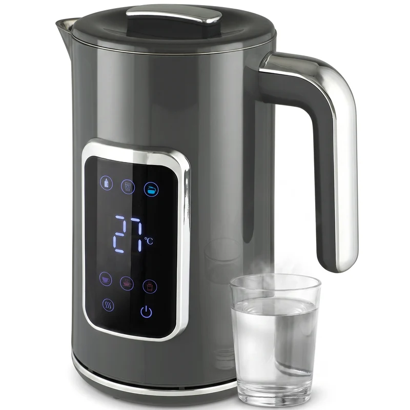 1.7L Fast Electric Kettle with LED Display, Adjustable Temp, Keep Warm, Grey