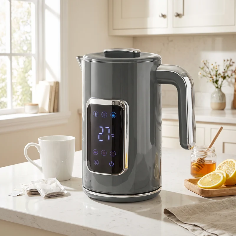1.7L Fast Electric Kettle with LED Display, Adjustable Temp, Keep Warm, Grey