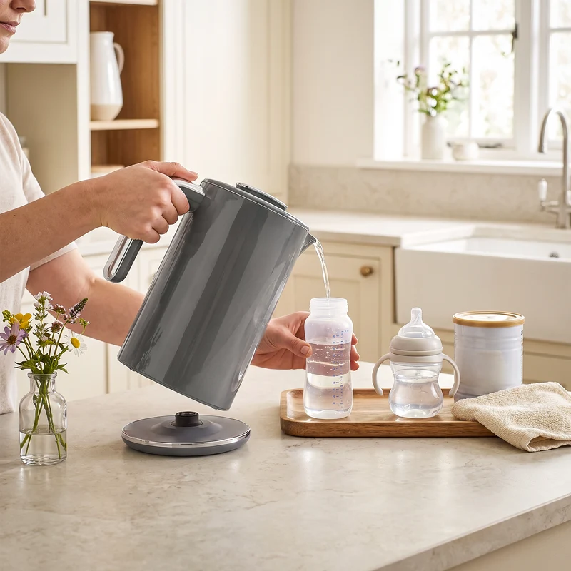 1.7L Fast Electric Kettle with LED Display, Adjustable Temp, Keep Warm, Grey