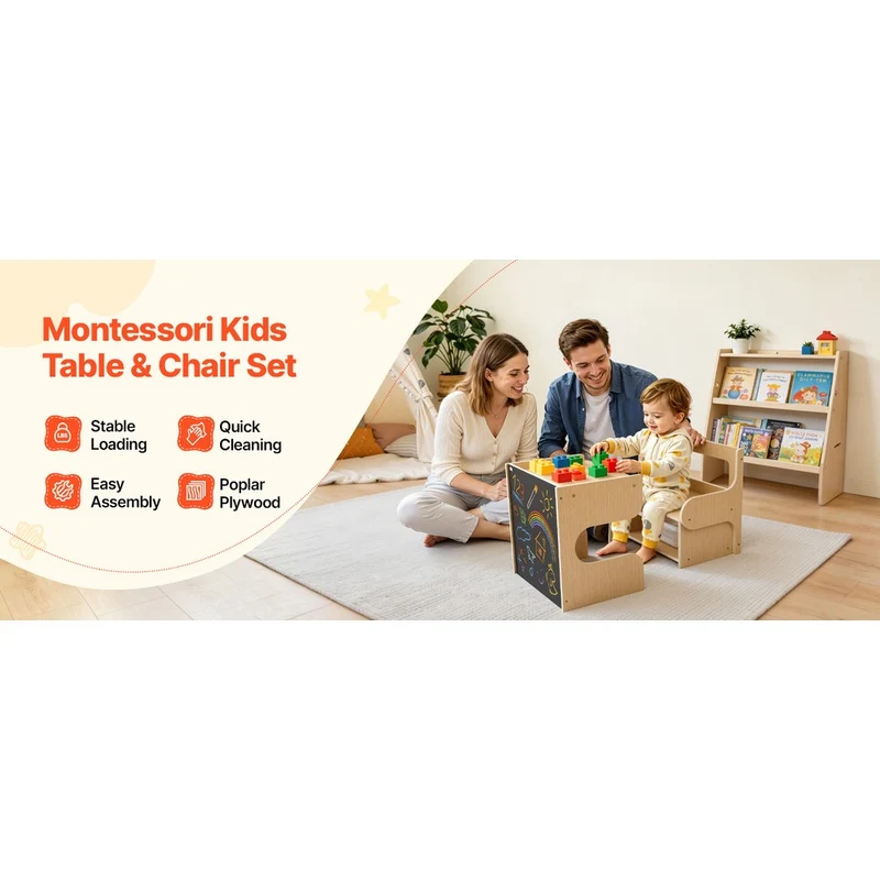 Kindersitzgruppe Tisch Stuhl Holz Tafel Stauraum 1-5 Jahre