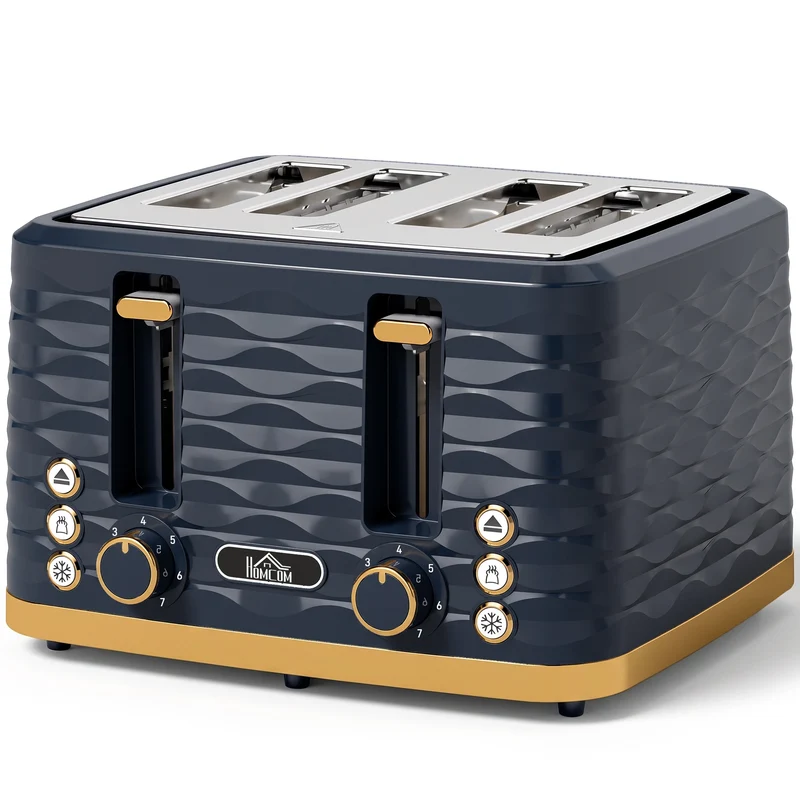 4-Slice Toaster with 7 Browning Levels, High Lift & Self-Centering, Dark Blue