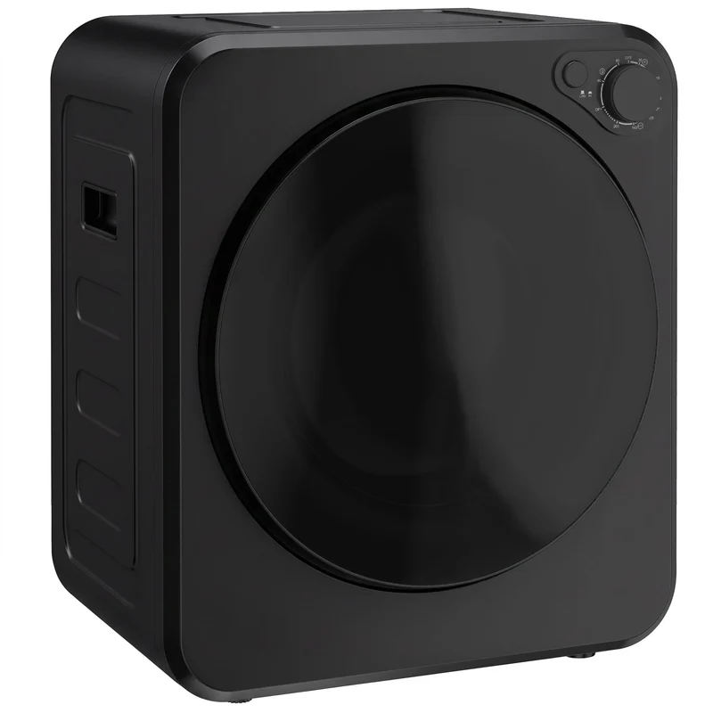 Portable Front-Load Dryer with 4kg wet/2.5kg dry capacity, 2 power modes, Black