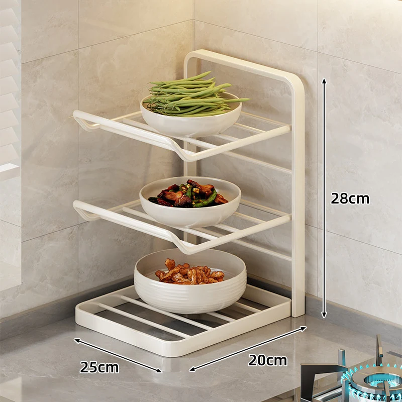 Multi-Tier Vertikaler Thekenregal für Schalen mit Tropfschale & Schrägboden-Design