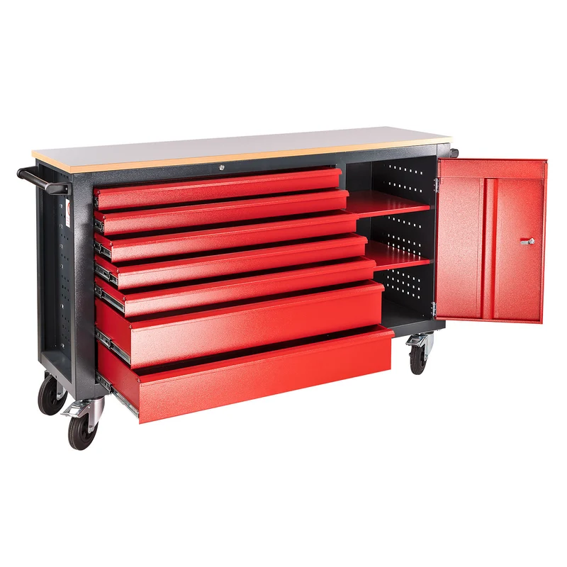 Mobile Werkbank Werktisch Werkstattschrank Arbeitstisch 180x48x104cm
