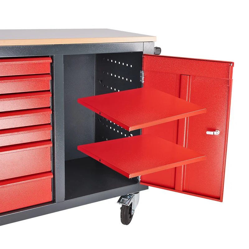 Mobile Werkbank Werktisch Werkstattschrank Arbeitstisch 180x48x104cm