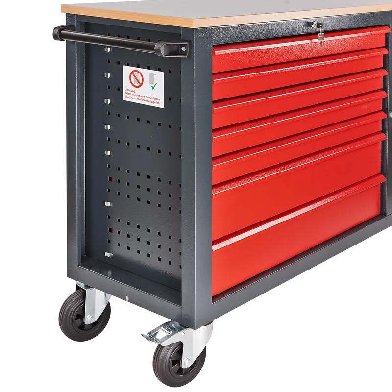 Mobile Werkbank Werktisch Werkstattschrank Arbeitstisch 180x48x104cm