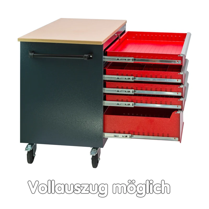 Mobile Werkbank Werkstatttisch Werktisch Transportwagen Werkwagen Arbeitsplatte