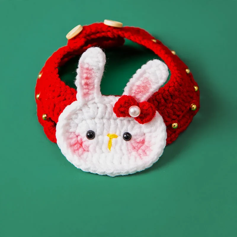 Handgestricktes Halsband für Katzen