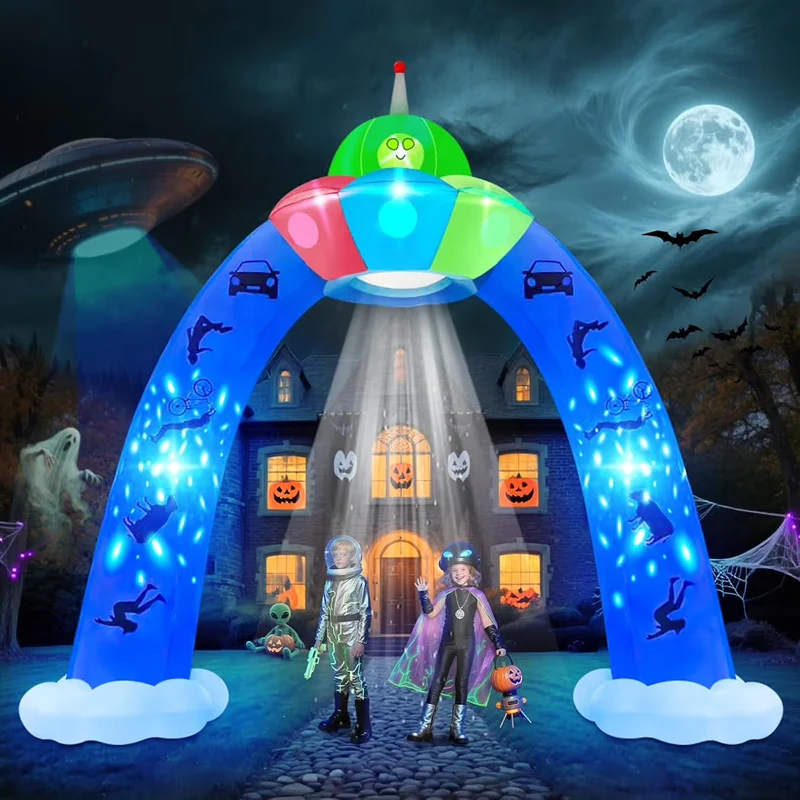 Halloween Deko Aufblasbar LED Alien Torbogen Dekoration