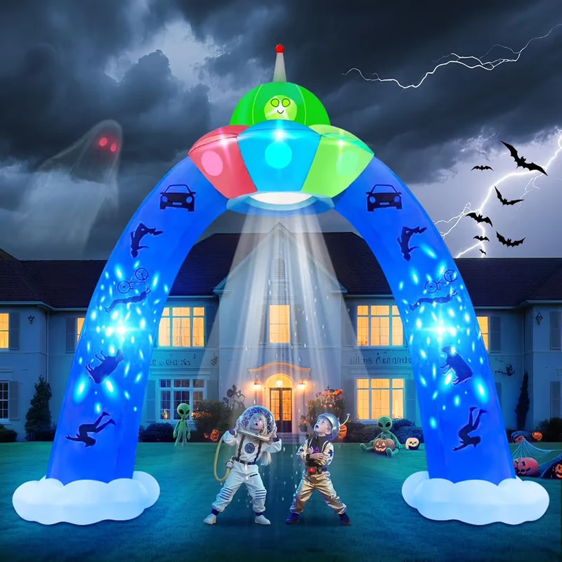 Halloween Deko Aufblasbar LED Alien Torbogen Dekoration