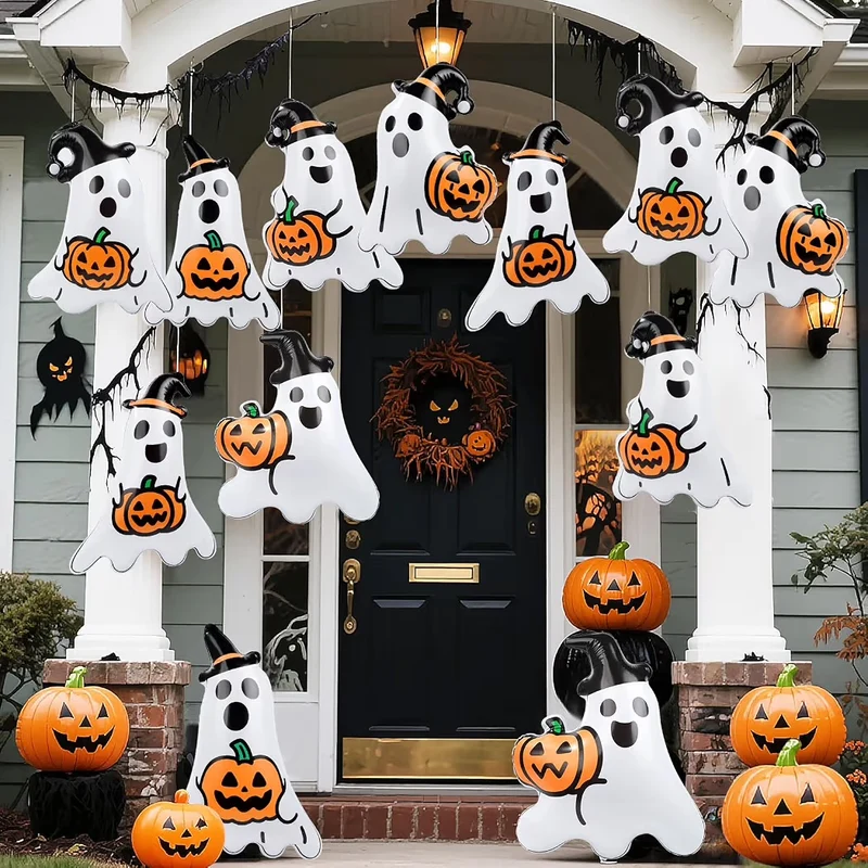 12x Halloween Deko Geister Aufblasbar Dekoration Partydeko