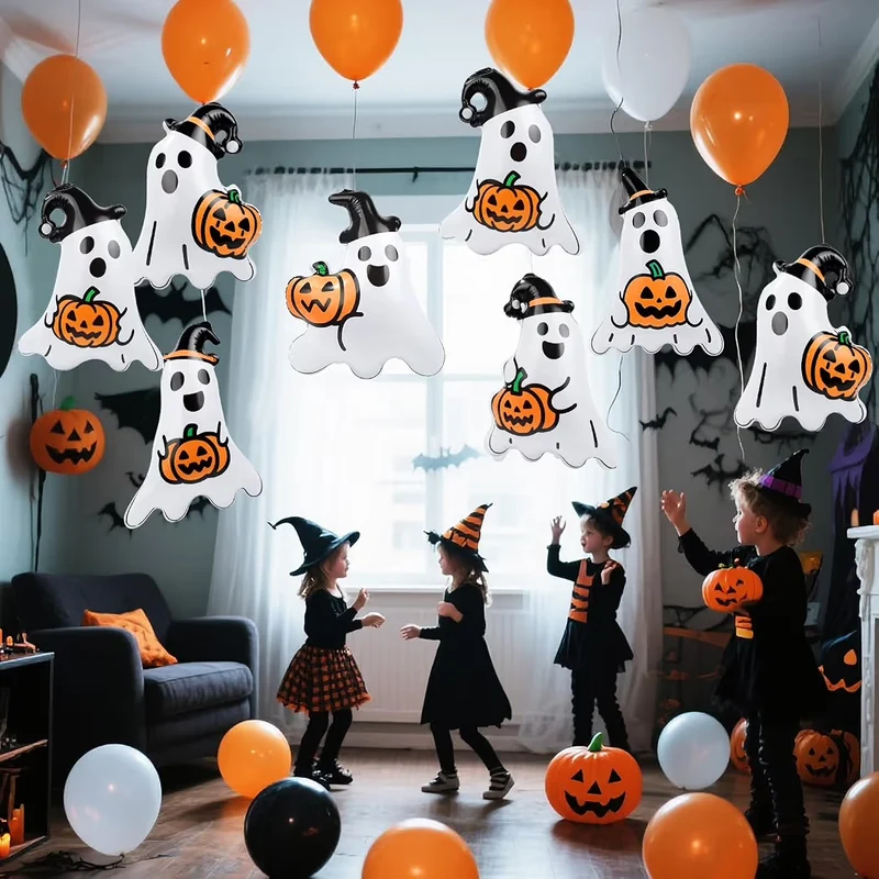 12x Halloween Deko Geister Aufblasbar Dekoration Partydeko