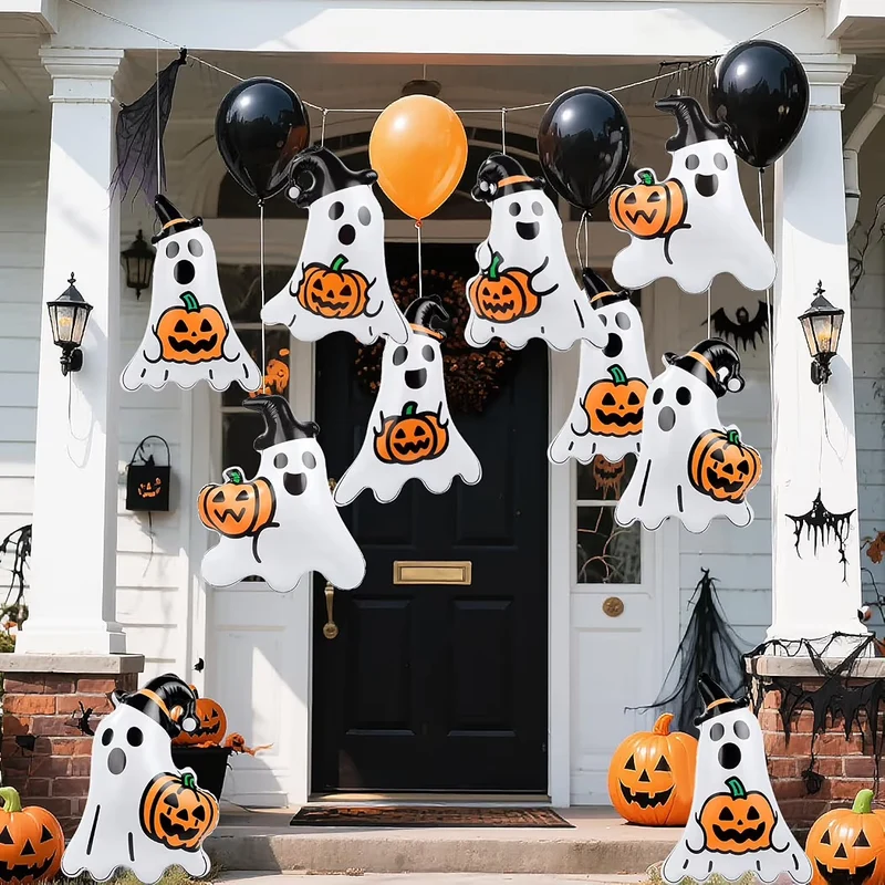 12x Halloween Deko Geister Aufblasbar Dekoration Partydeko