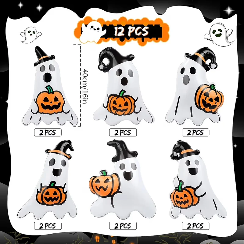 12x Halloween Deko Geister Aufblasbar Dekoration Partydeko