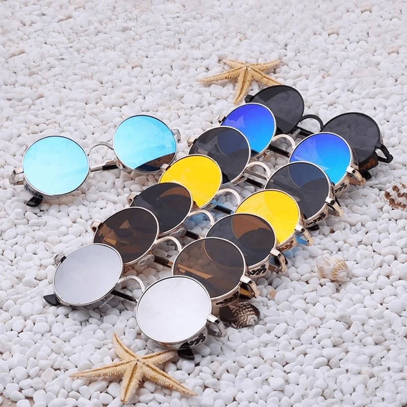 Skanto | Steampunk Vintage Runde Sonnenbrille Limited Edition