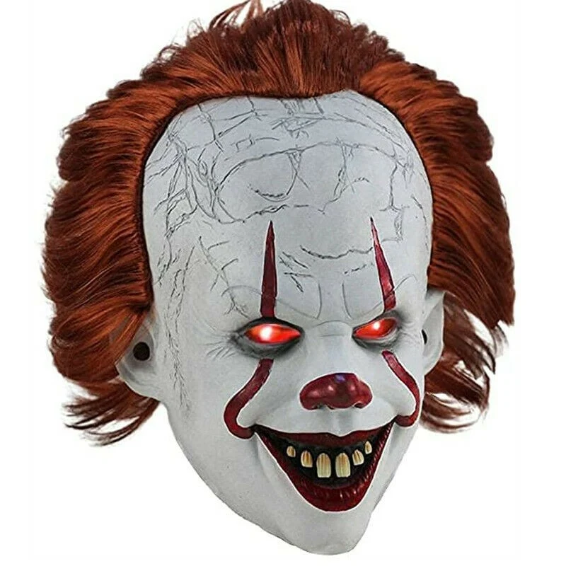 Halloween Pennywise Horror Clown Maske LED Vollmaske Cosplay