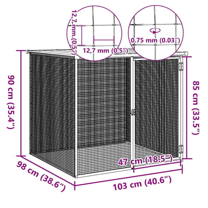 Hühnerkäfig Hühnergehege Hühnerstall Gehege Stall 103x98x90cm