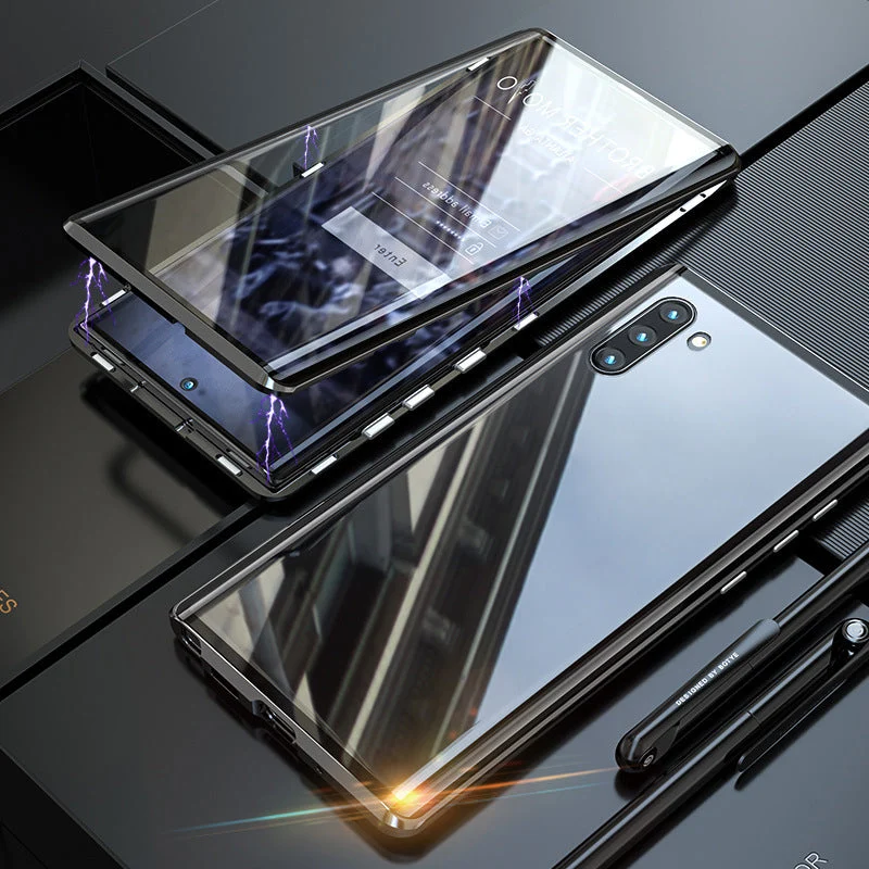 Skanto | Magnetische Handyhülle aus gehärtetem Glas mit zwei Seiten für Samsung