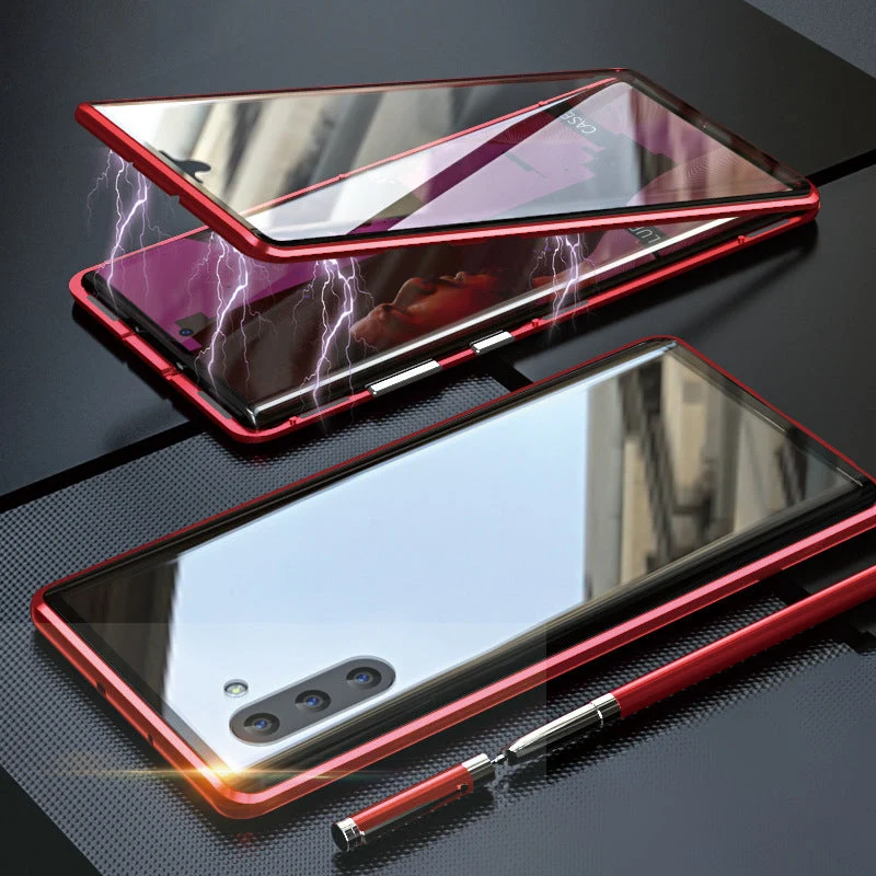 Skanto | Magnetische Handyhülle aus gehärtetem Glas mit zwei Seiten für Samsung