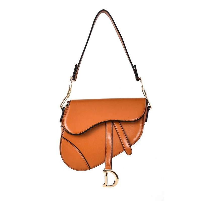 Skanto | Luxuriöse Damen-Umhängetasche - Exklusives PU - Leder-Satteltasche