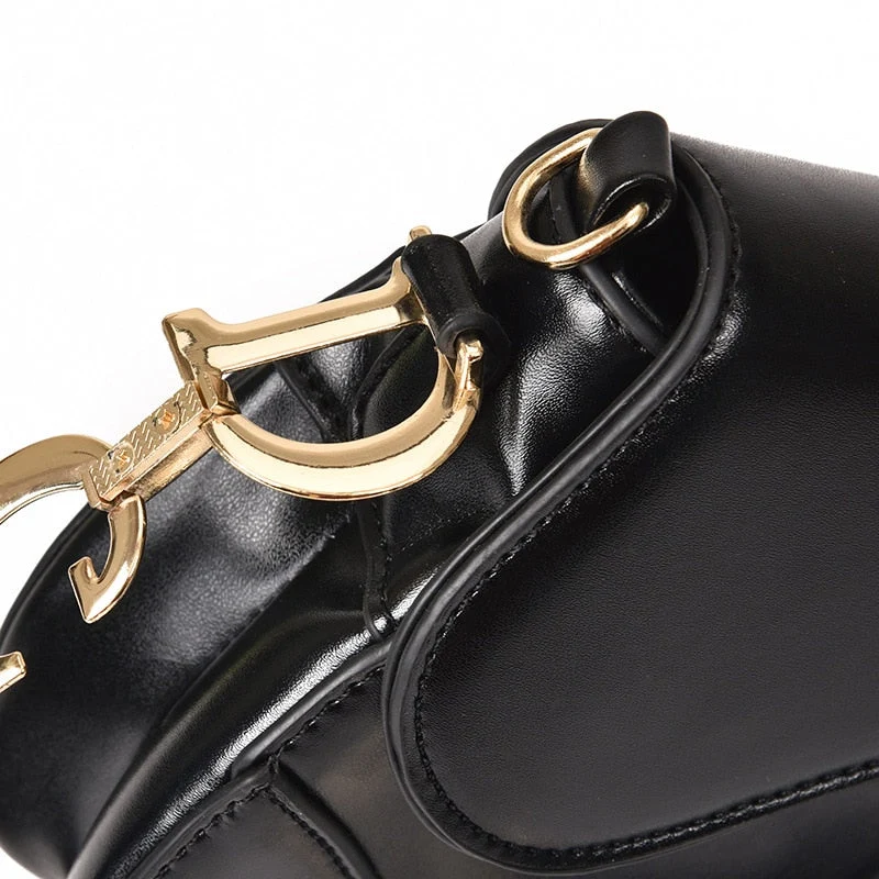 Skanto | Luxuriöse Damen-Umhängetasche - Exklusives PU - Leder-Satteltasche