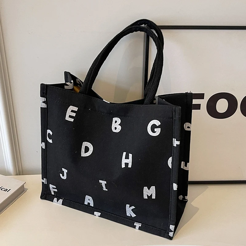 Alphabet Druck Canvas Tragetasche