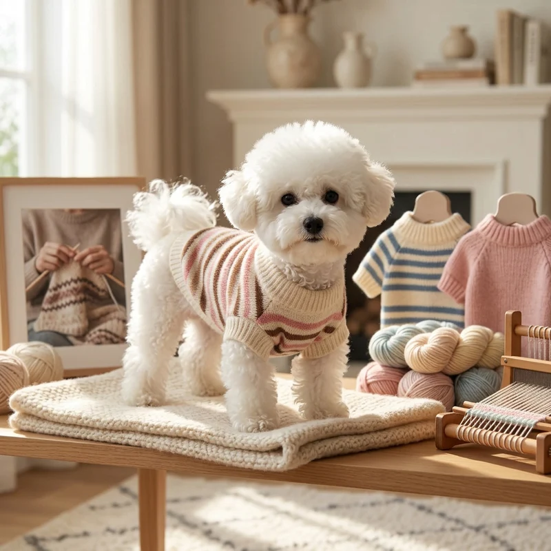 Gestreifter Strickpullover für kleine Hunde