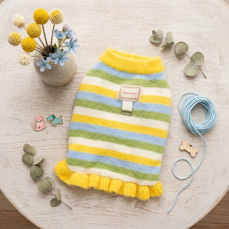 Gestreifter Strickpullover für kleine Hunde