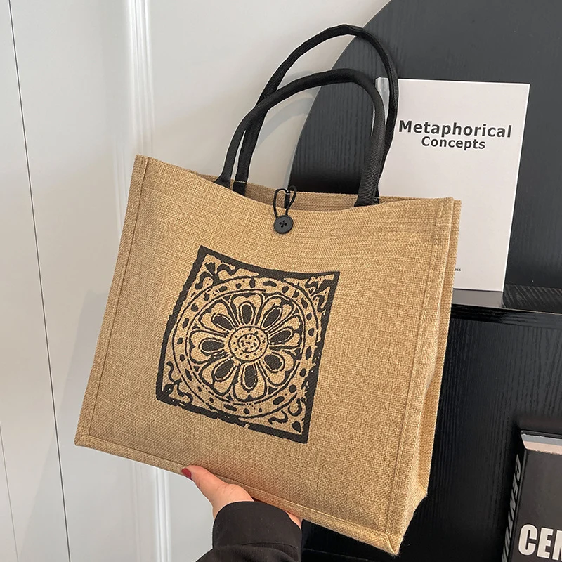 Lässige Jute-Einkaufs-Tasche