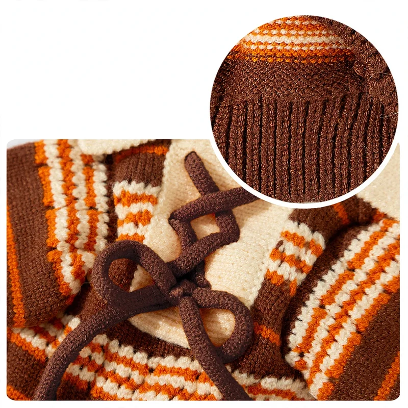 Gestreifte Strickjacke für kleine Hunde, Herbst und Winter