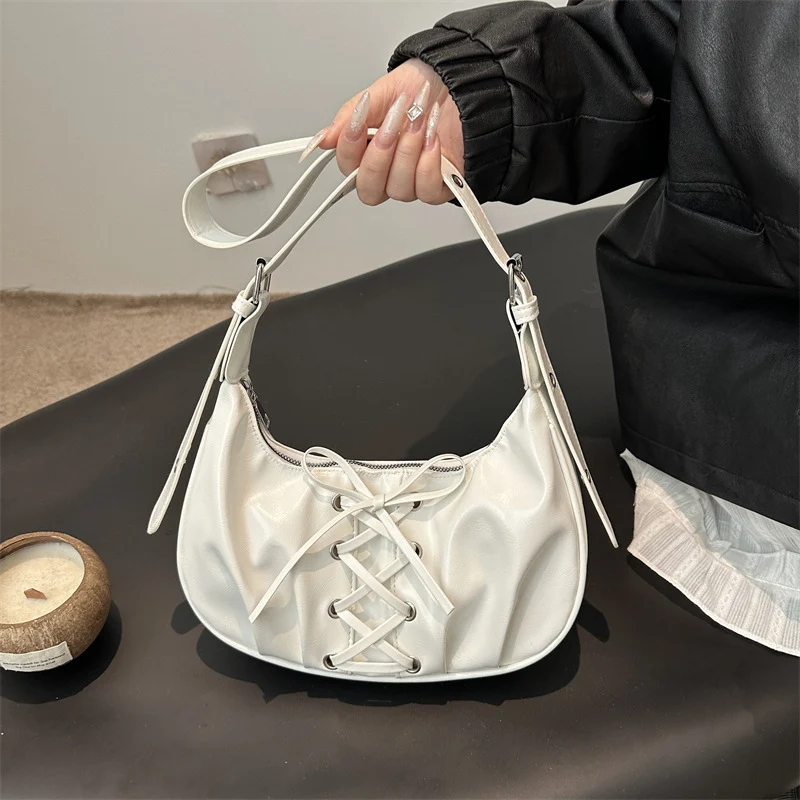 Stylische Schnür-Schultertasche