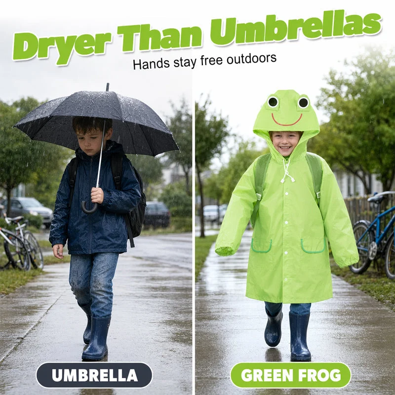 🌧️ 50% RABATT! 🧒 Wasserdichter Kinder-Regenponcho mit Kapuze – Leicht, knitterfrei & leicht anziehbar – Ideal für Regenwetter, Ausflüge oder den täglichen Schulweg – bunt und wetterfest 🌈✨